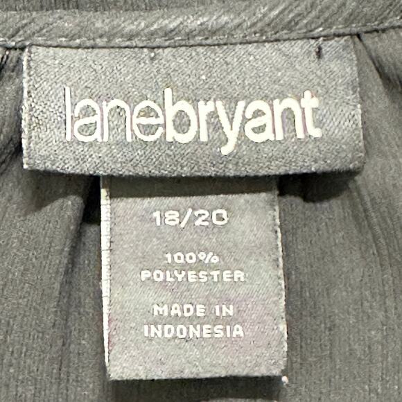 Lane Bryant Babydoll Top Women Plus Size 18 Black Sheer Short Sleeves Casual - Picture 9 of 9